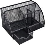 MDHAND Office Desk Organizer and Accessories Desk Drawer Organizer with 6 Compartments, Mesh Pencil Desk Organizer For Home Office - Image 6